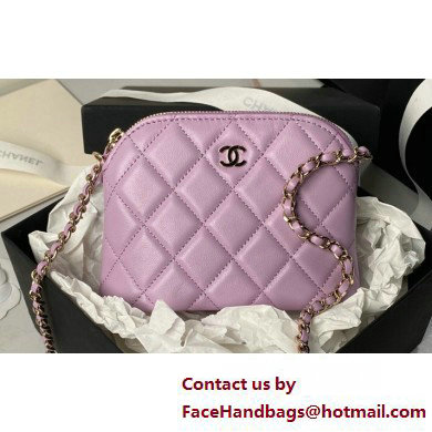 Chanel Lambskin  &  Gold-Tone Metal Clutch with Chain Bag AP4000 Lavender 2025